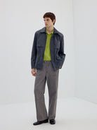 Simple Project Coated Cotton Hunting Jacket in Gray - On Model