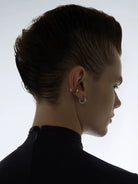 BLACKHEAD Two Tone Chocolate Block Ear Cuff in Yellow - On Male Model