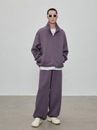 NANS Heavyweight Split Pocket Hoodie in Purple - On Model