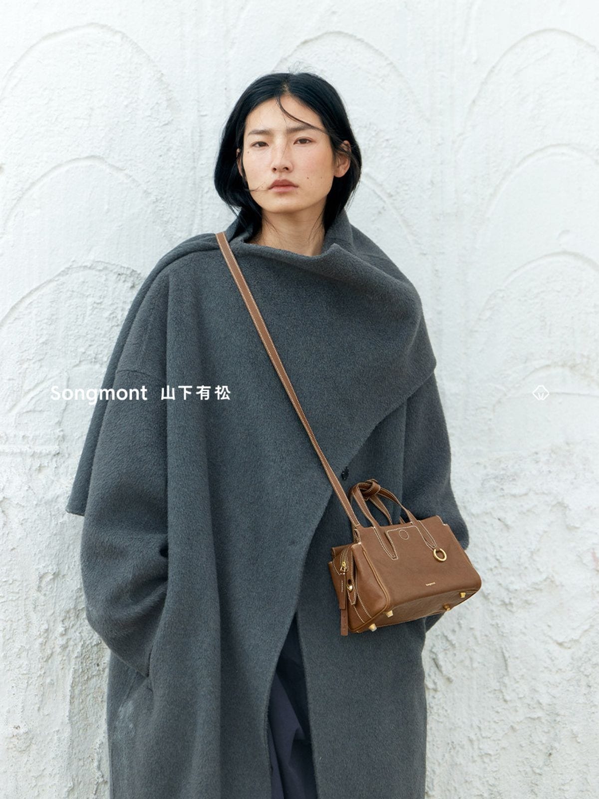 Songmont Vegetable Tanned Leather Mini Boston Bag in Brown - On Model