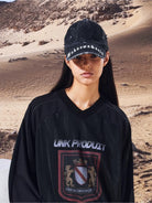 UNKNOWNWORLD Distressed Paint Splatter Cap in Black - On Model