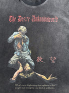 UNKNOWNWORLD Washed Distressed Graphic T Shirt in Black - Detail