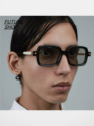 FUTURE UPDATE Thick Frame Acetate Sunglasses in Black