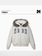 MEDM Horsehair Patch Fur Hood Jacket in Gray