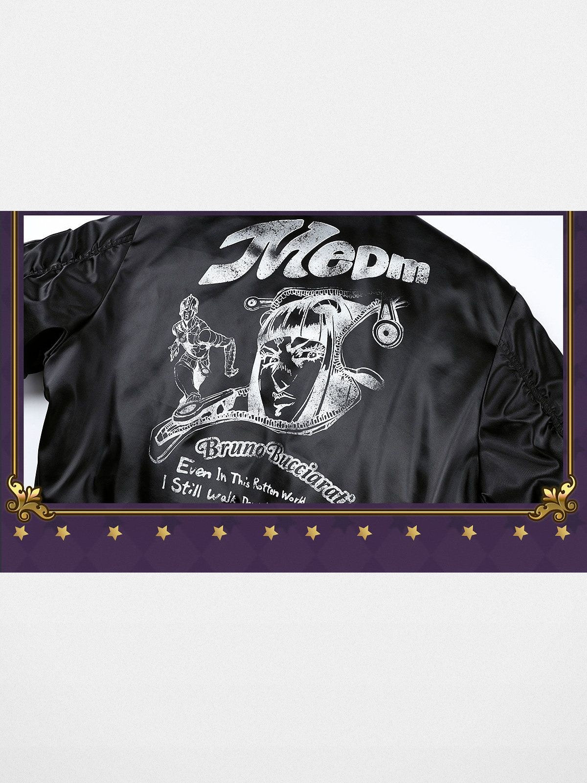 MEDM Bucciarati Zip Detail Bomber in Black