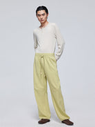 Simple Project Wooden Bead Detail Sweatpants in Mint - On Model