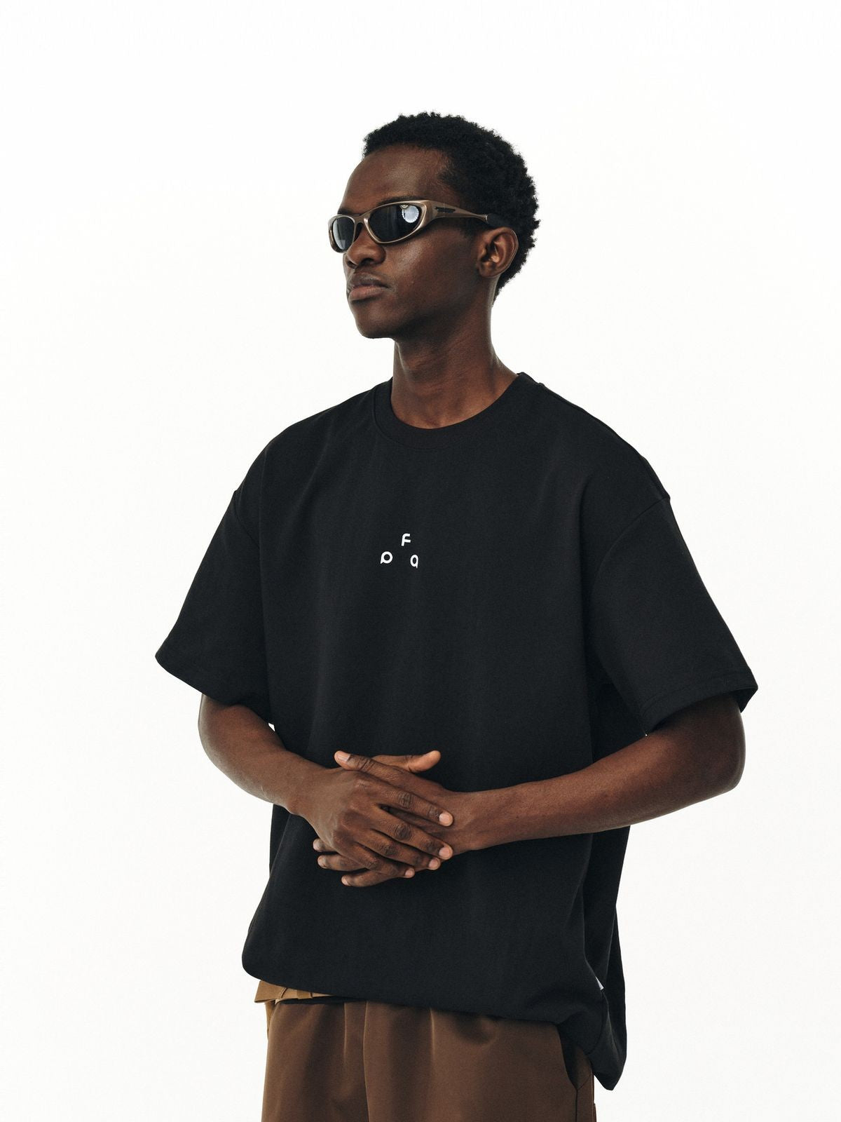 FPA Antibacterial Cooling Oversized Tee in Black - On Model