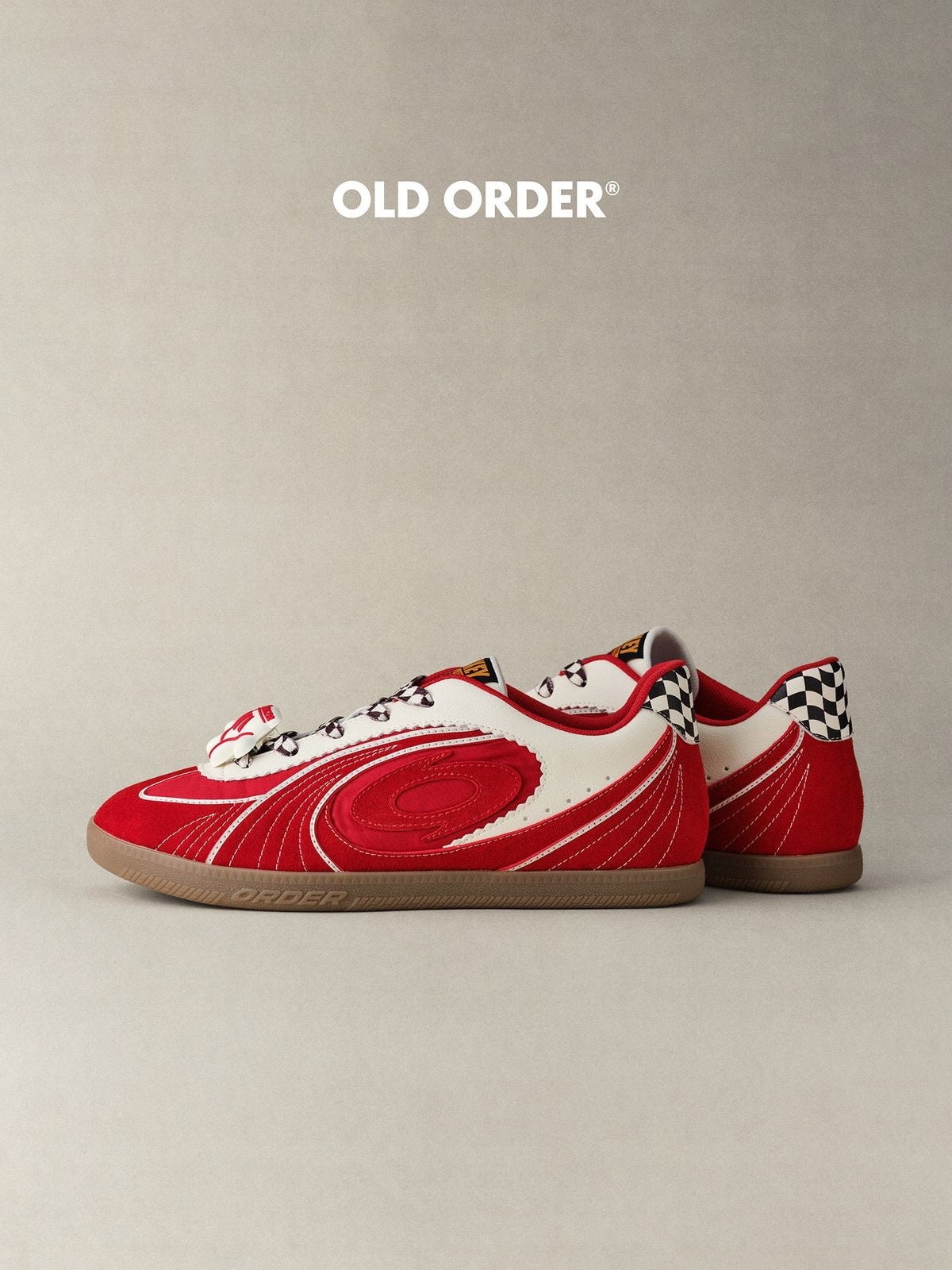 OLD ORDER Turbo Lite Mickey Suede Sneakers in Off-White