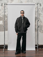 NANS Curved Panel Thinsulate Bomber in Black