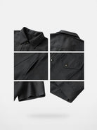 Y OFFICIAL Snap Front Short Sleeve Shirt Jacket in Gray