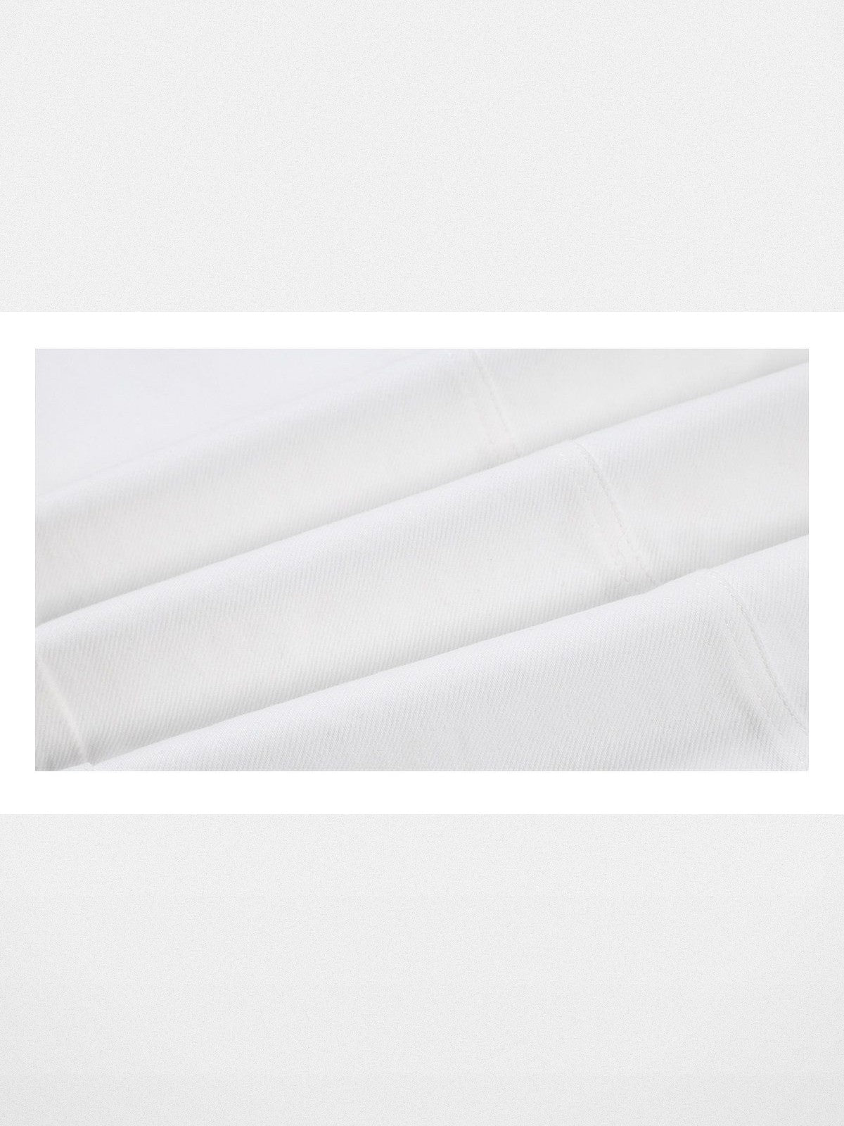 MEDM Spliced Zipper Cargo Pants in White - Detail