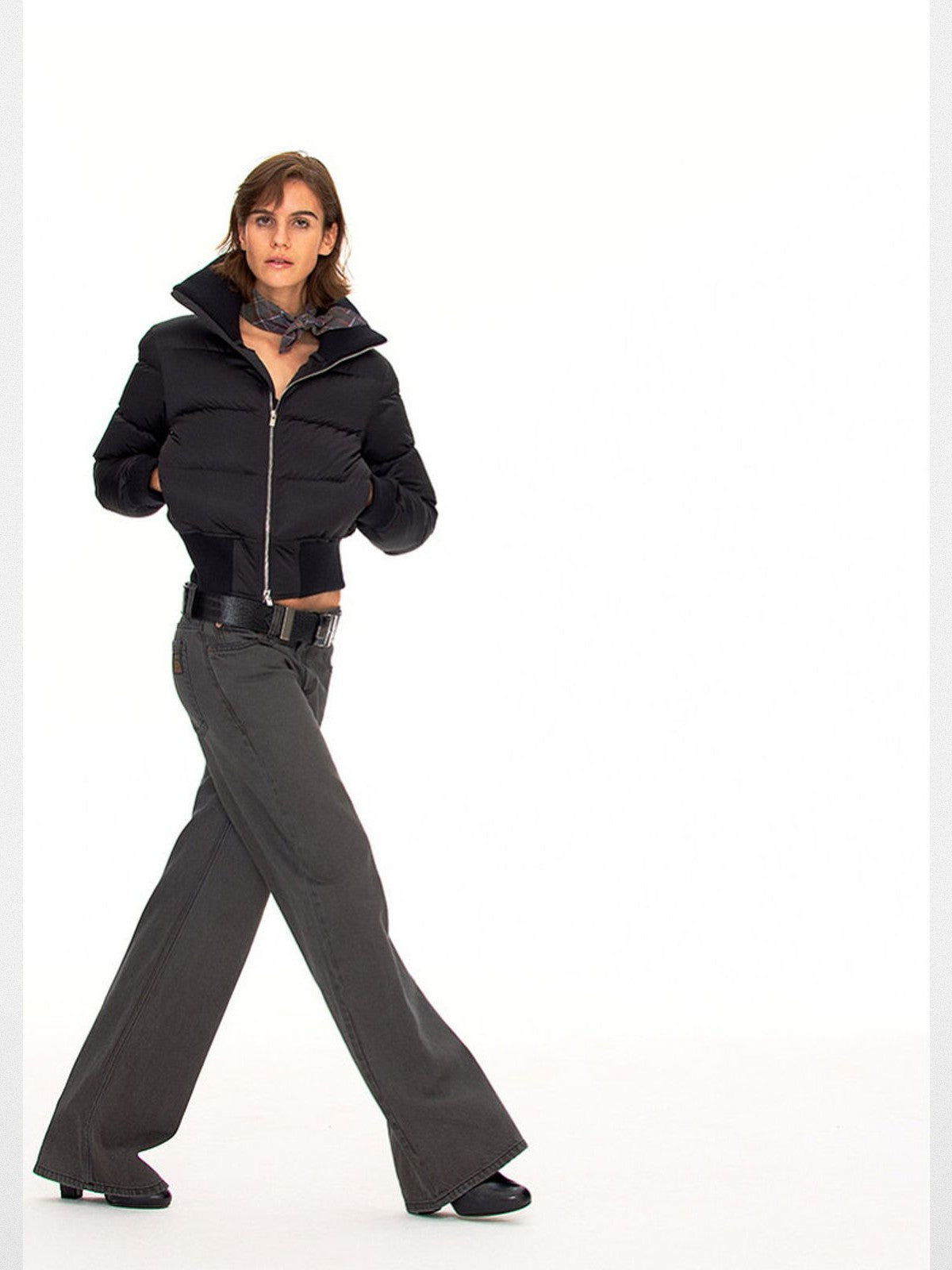 FaxCopyExpress Vintage Wash Cotton Jeans in Gray - On Model