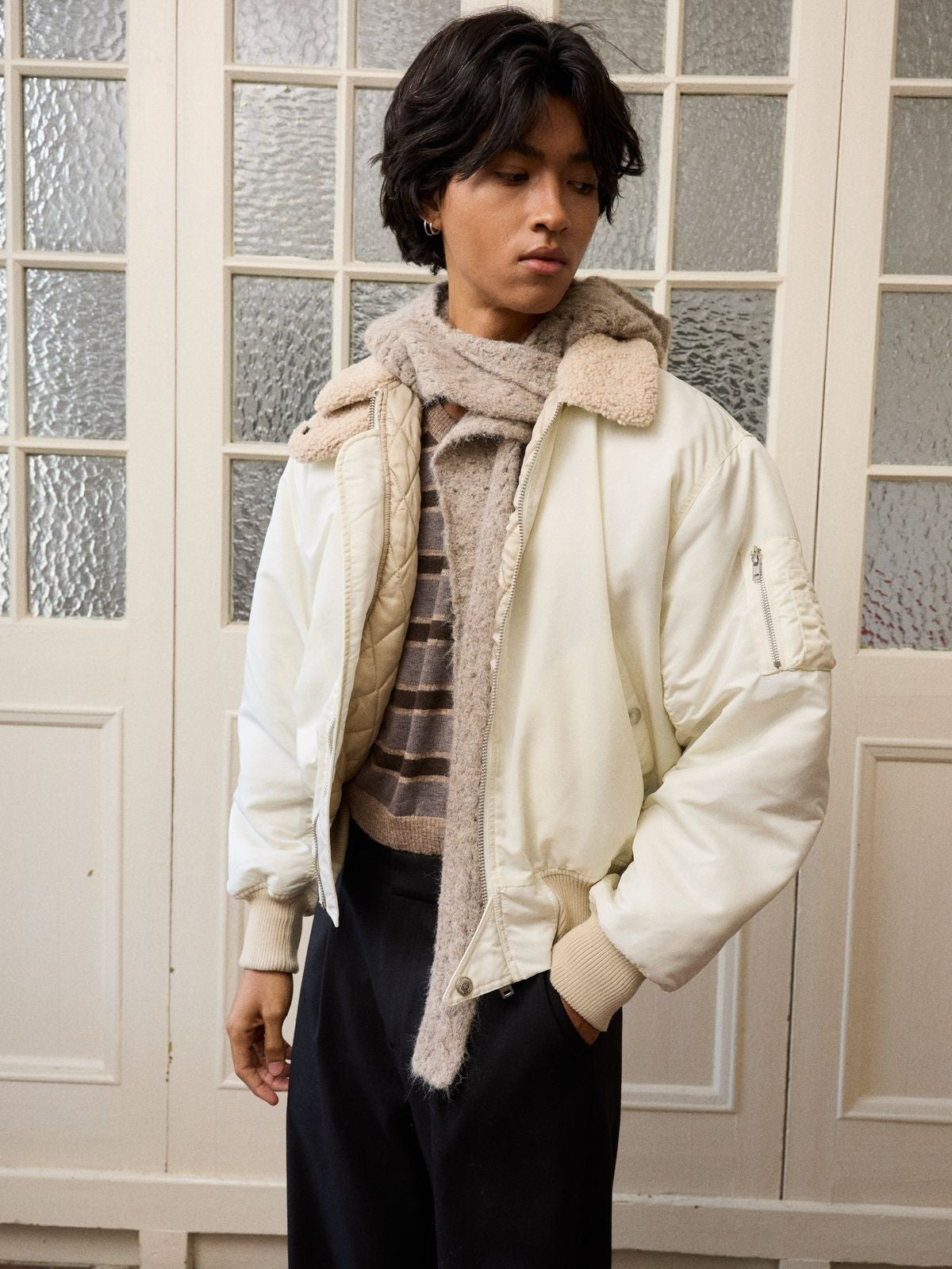 Retro 21 Thinsulate Padded B 15 Jacket in Yellow - On Model