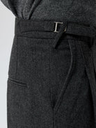 Simple Project Pleated Wool Blend Tapered Trousers in Dark Gray - On Model