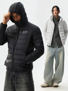 MEDM Waterproof Goose Down Hooded Puffer in Black - On Mixed Models