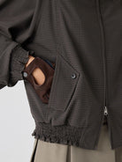 Simple Project Textured Plaid Harrington Jacket in Black - On Model