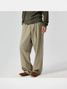 Simple Project Curved Leg Tencel Blend Trousers in Mint - On Model