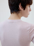 Simple Project Merino Wool Blend Crewneck T Shirt in Pink - Detail