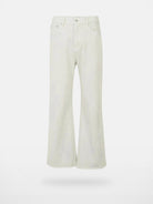 AFterTaste Bone White Vintage Washed Micro Flare Jeans in Sky Blue