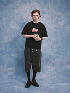 SOD Vintage Washed Boxy T Shirt in Black - On Model