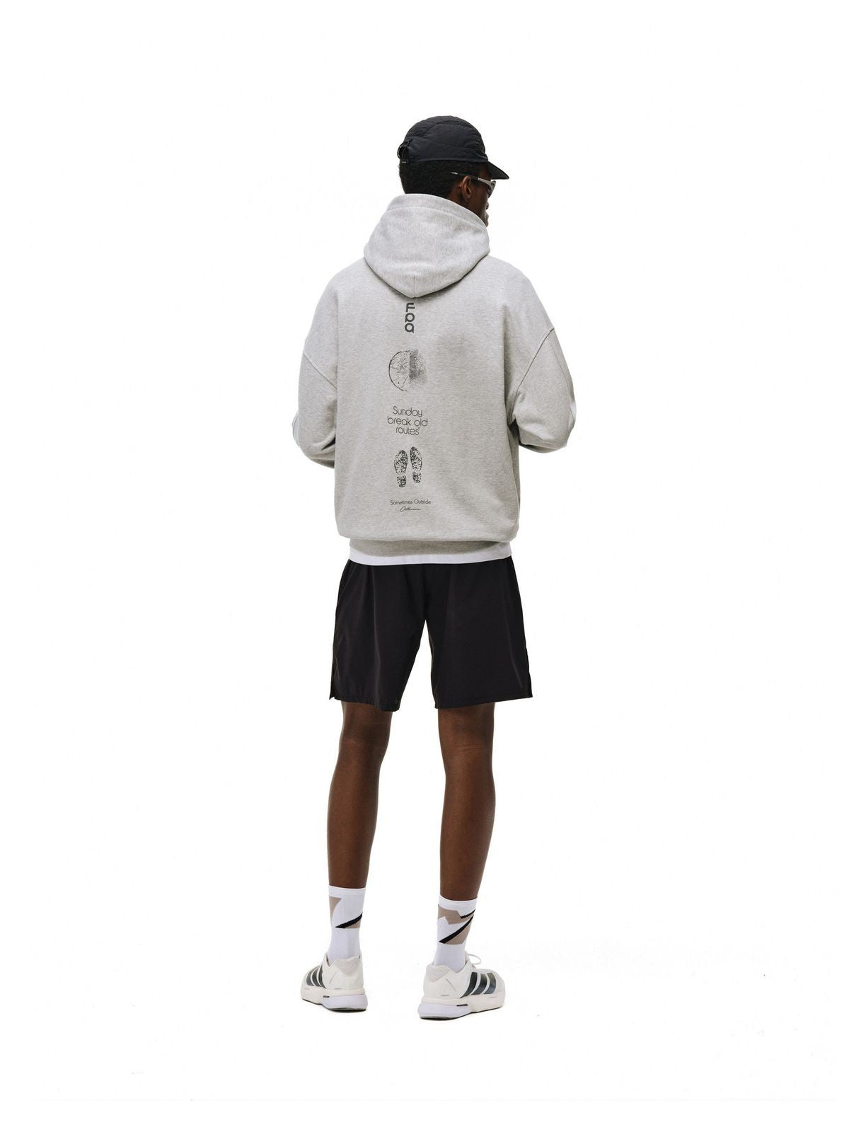 FPA Heavyweight Nature Graphic Hoodie in Gray - On Model