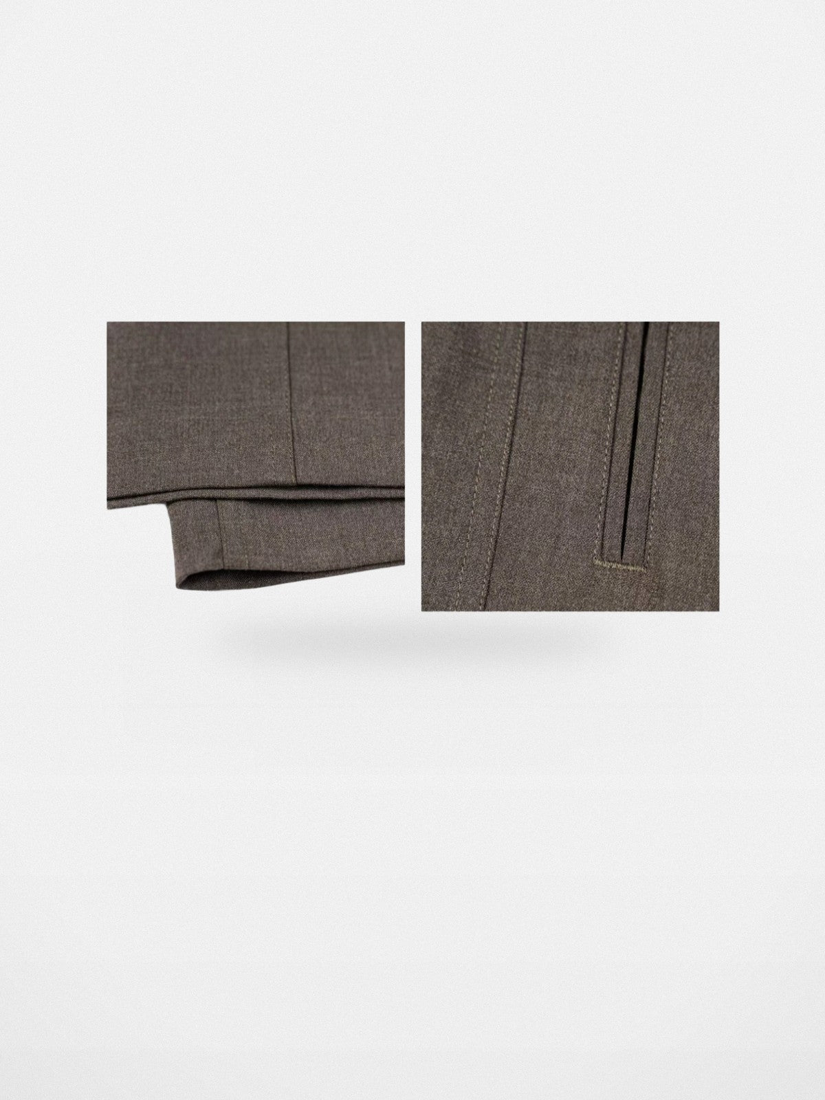 Simple Project Curved Panel Belted Wide Leg Trousers in Beige - Detail