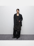 RandomPiece Oversized Wool Blend Blazer in Gray - On Model