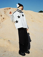 CFIERCE Angel Wings Pointed Knit Beanie in Black - On Model