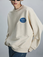 NANS Heavyweight Cotton Terry Crewneck in Cream - On Model