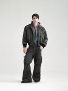 Retro 21 Multi Pocket Thinsulate Bomber in Green - On Model