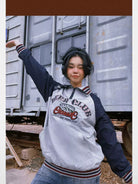 BeerBro Color Block Half Zip Sweatshirt in Gray