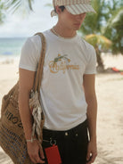 Retro 21 California Graphic Cotton T Shirt in White - On Model