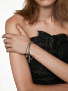 BLACKHEAD Two Tone Star Pendant Bracelet in Silver - On Female Model