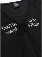 BADSEED Lace Trim Tie Front Cardigan in Black