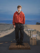 SOD Reversible Rhinestone Zip Hoodie in Red - Lifestyle