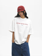 MasonPrince Distressed Slub Cotton T Shirt in White - On Model