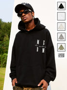 MEDM Embroidered Logo Hoodie in Black - Lifestyle