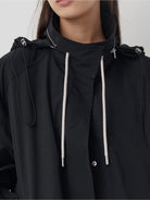 RandomPiece Stowable Hood Triacetate Jacket in Black - Detail