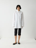 RandomPiece Micro Wrinkle Cropped Equestrian Pants in Black - On Model