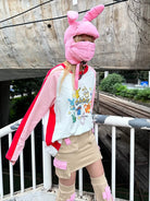 CFIERCE Padded Bunny Ear Helmet in Pink - On Model