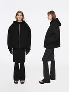 RARELY ALIKE Faux Two Piece Knit Skort in Black - On Model