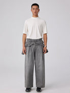 Simple Project Merino Wool Mock Neck T Shirt in White - On Male Model