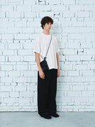 NANS 240g High Twist Cotton T Shirt in White - On Model