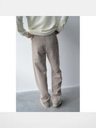 Roolrren Homme Heavyweight Wool Linen Trousers in Beige - On Model