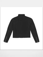 FaxCopyExpress Detachable Pad Cropped Fleece Jacket in Black