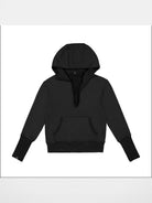 FaxCopyExpress Fleece Lined Deep V Neck Hoodie in Black