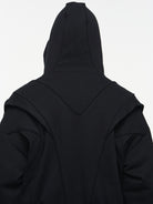 BLINDNOPLAN Multi Layer Structural Zip Hoodie in Black - On Model