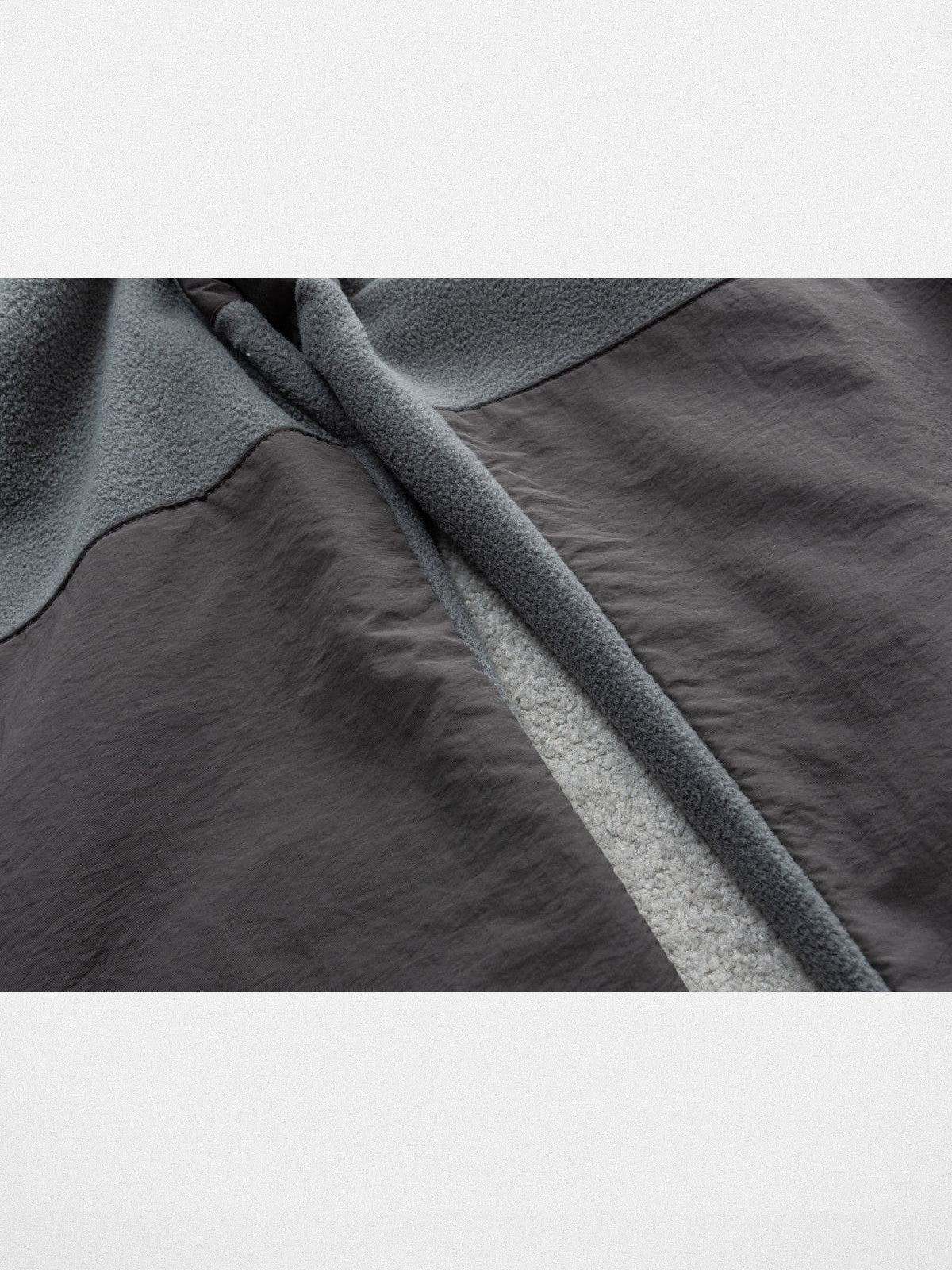 SODA Paneled Polar Fleece Climbing Pants in Gray - Detail