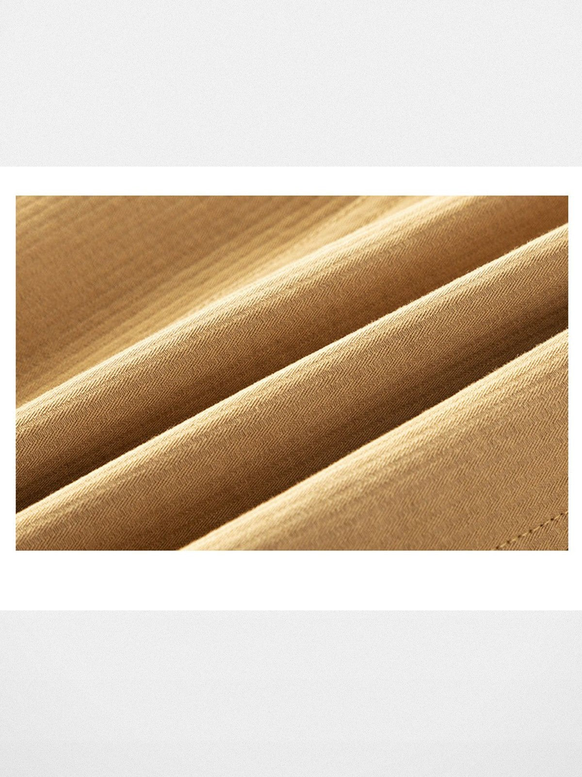 ACSENSE STUDIO Curved Panel Cotton Jacket in Khaki - Detail