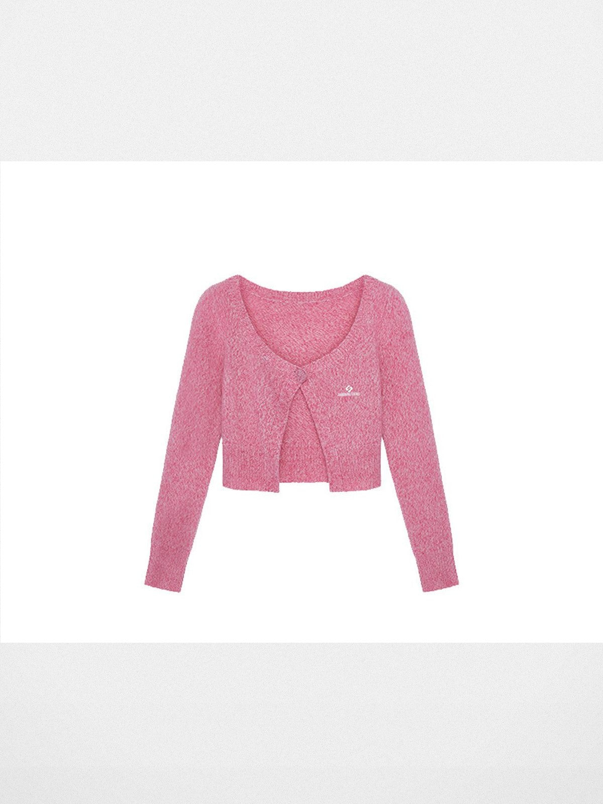 SHUSHUTONG Single Button Wool Cashmere Cardigan in Pink